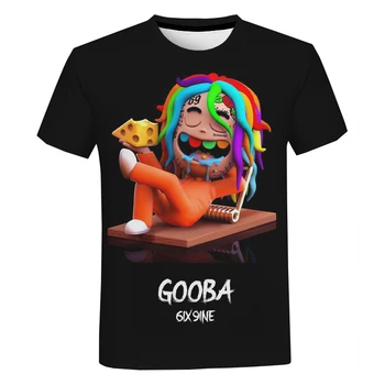Gooba 6ix9ine 3D Print T Shirt Gooba Marškinėliai Amerikiečių Reperis 6ix9ine trumpomis Rankovėmis Vyrams, Moterims Atsitiktinis Streetwear Hip-Hop T-shirt