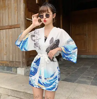 Banga Karpis Japonų Kimono Tradicinių Drabužių Anime Kimono Marškinėliai Moterims Samurajus Haori Hombre Yukata Vyras Megztinis Marškinėliai