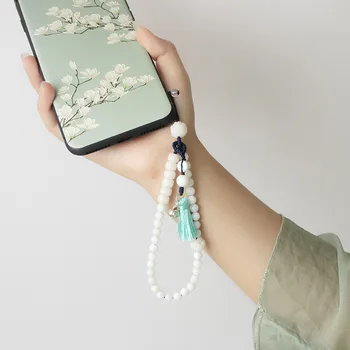 Originalus Bodhi telefono grandinės retro meno trumpas kutas mobiliojo telefono pakabukas grandinės mobiliojo telefono apvalkalas virvelę asmenybės nuimamas