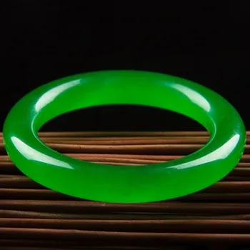 Originali Gamtos Green Jade Bangle Apyrankės Žavesio Papuošalų Mados Aksesuarai Ranka Raižyti Amuletas Dovanos Moterims Jos Vyrai
