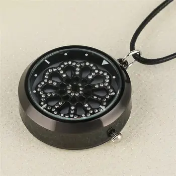 Kišeninio Laikrodžio Quarzt Analoginis Gėlių Tuščiaviduriai Iš Prabangių Sukasi Dekoratyvinis Diamond Odos Grandinės Karoliai laikrodis montre de poche