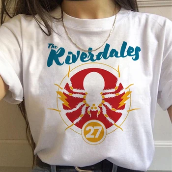 Riverdale Pietų Žaltys vasaros top viršų tees moterų harajuku kawaii grunge estetinės marškinėliai marškinėlius balti marškinėliai