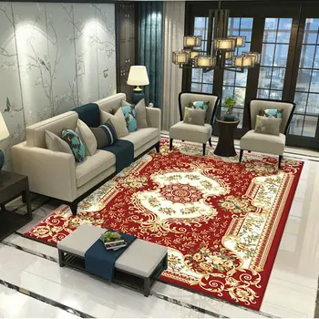 Europos stiliaus kilimas gyvenamasis kambarys su sofa-lova, miegamasis plotas pledai lentelę, mat, virtuvė, salonas didelis kilimas Kinijos gėlių, paukščių retro tapete