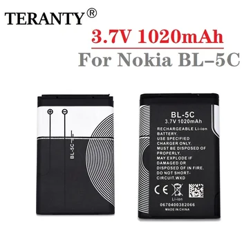 1-10vnt BL5C baterija BL-5C 3,7 V 1020mAh, Li-Po Ličio Baterija 