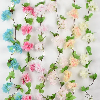 235cm Šilko Sakura sakura Vynuogių Ivy Dirbtinės Gėlės, Vestuvinė Arka 