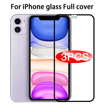 3PCS Grūdintas Stiklas iphone 11 Pro X XS Max Screen Protector Apsauginė Stiklo iPhone 6 6S 7 8 Plus SE 2020 Priekiniai Filmas