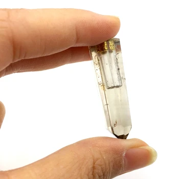 Natūralių kristalų eterinis Aliejus Kvepalų buteliuko nurodė dūmo quartzs šešiakampė prizmė buteliuką Amethysts Crystal Kvepalai Karoliai Pakabukas