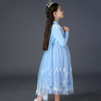 Pavasario Žiemos Princesė Mergina Elsa Suknelė Gimtadienio Cosplay Elsa Kostiumas Vaikams Tutu Paauglių Vestidos Vaikų Drabužiai