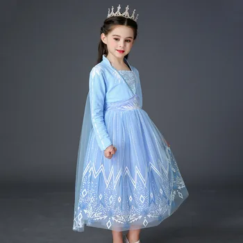 Pavasario Žiemos Princesė Mergina Elsa Suknelė Gimtadienio Cosplay Elsa Kostiumas Vaikams Tutu Paauglių Vestidos Vaikų Drabužiai