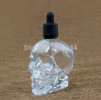 Nemokamas pristatymas 120ml skersmens stiklo kaukolė butelis 1pcs skaidraus stiklo kaukolė užkratas butelis oro paštu