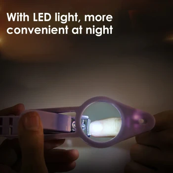LED Šviesos Didinamojo stiklo Nagų Kirpimo mašinėlės Nešiojamas, Sulankstomas Splash proof Namų Praktinių Multi-Funkcija Nagų Kirpimo mašinėlės FP8