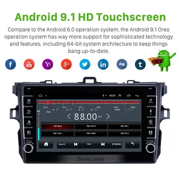 Seicane Android 9.1 Ram 2GB Automobilio multimedijos grotuvo Toyota Corolla 2006 m. 2007 m. 2008 M. 2009-2012 M. Headunit Radijo Automobilių GPS Navigacijos