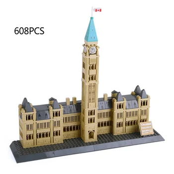 Pasaulyje garsaus miesto Šiuolaikinės architektūros Parlamento Kalva Kanada blokų surinkimas modelis plytų švietimo žaislų kolekcija