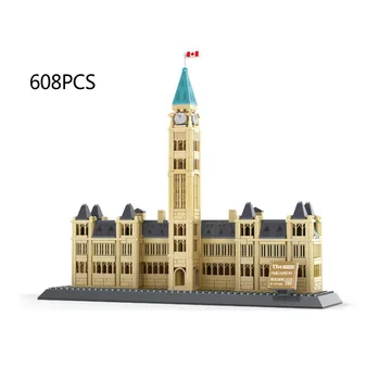 Pasaulyje garsaus miesto Šiuolaikinės architektūros Parlamento Kalva Kanada blokų surinkimas modelis plytų švietimo žaislų kolekcija