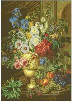 Aukščiausios Kokybės Populiarios Skaičiuojami Kryželiu Rinkinys Gėlės, Gėlių Vaza Puokštė wiehler gobeleno 3698-6