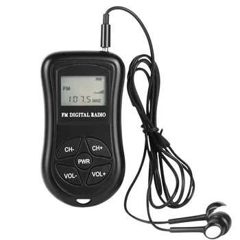 Nešiojamų Mini Radio FM Stereo Radijas 1.15 Colių LCD Ekranas Skaitmeninis radijas DSP Imtuvas su Virvelę dropship