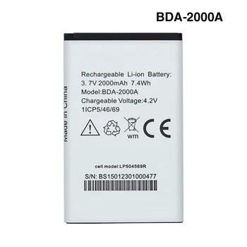 3.7 V 2000mAh 7.4 Wh BDA-2000A Bateriją Už doro BDA-2000A mobilusis telefonas visiškai naujas Li-ion bateria