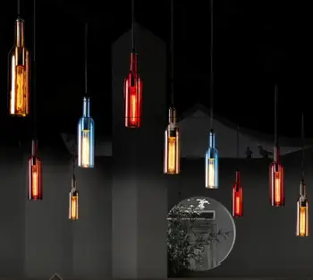Butelis šviestuvo LED šviestuvo kūrybos liustra, baras, užeiga, restoranas namų Kalėdinė dekoracija 5-spalva nakties šviesos LB121919