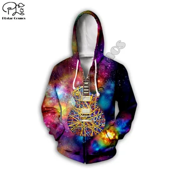 Vyrai, Hip Pop Elektrinė Gitara 3D Spausdinimo Galaxy DJ Hoodies atsitiktinis Marškinėlius unisex puloveris Harajuku užtrauktukas paltai moterims marškinėlius liemenė
