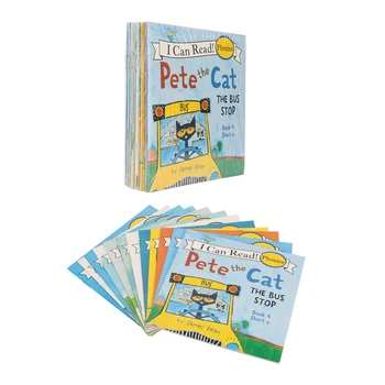Pete Katė Serijos Paveikslėlių Knygą Vaikams anglų kalba Paveikslėlių Knygą Vaikams Ankstyvo Mokymosi Nuotrauką Pasakos prieš Miegą Istorija Knyga 13*13cm 12Pcs/set