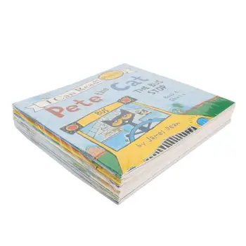 Pete Katė Serijos Paveikslėlių Knygą Vaikams anglų kalba Paveikslėlių Knygą Vaikams Ankstyvo Mokymosi Nuotrauką Pasakos prieš Miegą Istorija Knyga 13*13cm 12Pcs/set