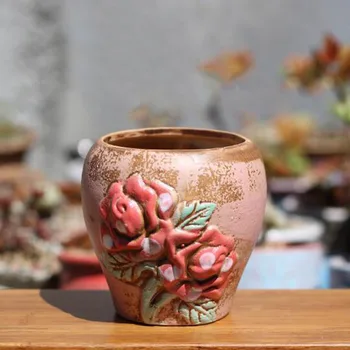 Keramikos Vazonas Rankomis Dažyti Sultingi Augalų Puodą Rupi Keramikos Gėlių Raštas Vazos, Sodo Bonsai Puodai