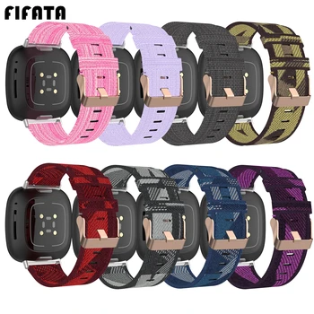 FIFATA Už Fitbit Versa 3 Dirželis Smart Watchband Nailono Drobės Riešo Dirželis Fitbit Prasme Pakeitimo Apyrankės Apyrankės Correa