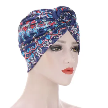Medvilnės spausdinti musulmonų turbaną šalikas moterims islamo vidinis hijab kepurės Arabų wrap skarų femme musulman turbante mujer #107