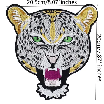 10pieces Siuvinėjimo Leopard Galvą Atgal Pleistrai Scrapbooking Remonto Ženklelis Geležies Lipdukas Aplikacijos už Striukė Dekoruoti TH1235