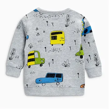 šokinėja metrų Berniukams ilgomis Rankovėmis Megztiniai spausdinami kai kurie automobiliai marškinėliai Topai Vaikai pavasarį, rudenį, žiemą, Vaikų Berniukų Drabužiai