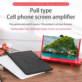 3D Mobilusis Telefonas Ekrano Didintuvai HD Vaizdo Stiprintuvo Stovas Laikiklis su Filmo Žaidimas Didinamąjį Lankstymo Telefono Stalas Turėtojas