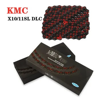 KMC x11sl x10sl DLC 12 greičio grandinės red diamond black grandinės anglies ultra-light 