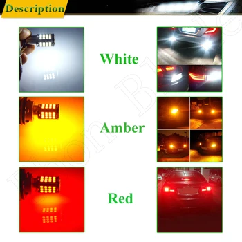 2 x 1157 BAY15D P21/5W led automobilių šviesos balta raudona geltona gintaro 56 smd auto motociklo stabdžių stop posūkio signalo žibintai lemputės, lempos 6 V DC
