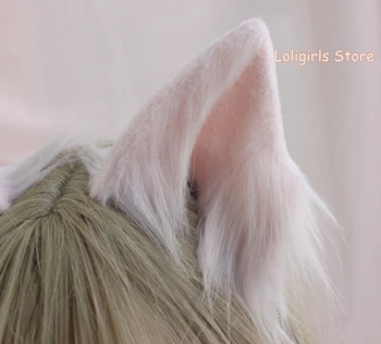 Lolita Modeliavimas Gyvūnų Ausis Kawaii Pliušinis Kemonomimi Fox ausų Plaukų Įrašą KC lankelis Plaukams hoopas Rankų darbo Plaukų Papuošalai Cosplay