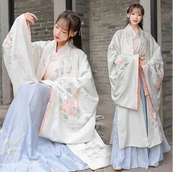 Hanfu Moterų Kinų Tradicija Didelis Rankovėmis Striukė Fantasia Moterų Cosplay Kostiumų Fancy Dress Hanfu Apranga Moterų Plius Dydis