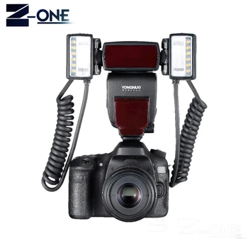 Yongnuo YN24EX E TTL Makro, Blykstė Speedlite Canon EOS 1Dx 5D3 6D 7D 70D 80D Kameros su 2vnt Flash Galvos + 4pcs Adapterio Žiedus