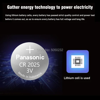 100vnt Panasonic Originalus cr2025 Mygtuką Cell Baterijos cr 2025 3V Ličio Monetos Baterija Žiūrėti Skaičiuoklė Svoris Masto automobilių žaislas