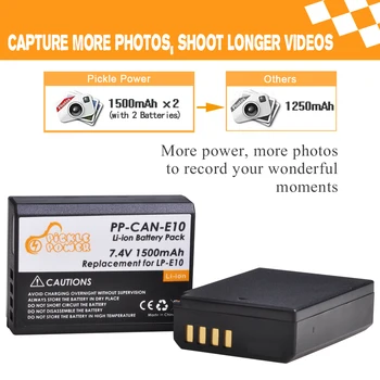2 Vnt LP-E10 LP E10 LPE10 Fotoaparato Bateriją & LED USB Kroviklis skirtas Canon 1100D 1200D 1300D 2000D Kiss X50 X70 Rebel T3 T5.