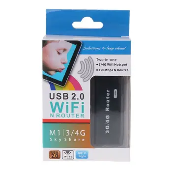 Mini Nešiojamas 3G WiFi Wlan Hotspot AP Client 150Mbps USB Wireless Router naujas R9JA
