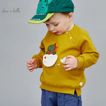 DB14892 dave bella rudenį kūdikių berniukų gražus animaciją T-shirt vaikų viršūnes berniukai mados vaikai mados tees