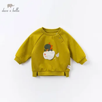 DB14892 dave bella rudenį kūdikių berniukų gražus animaciją T-shirt vaikų viršūnes berniukai mados vaikai mados tees