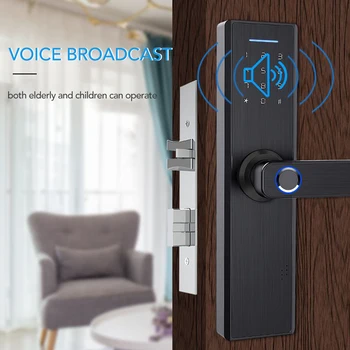 Elektroninių WiFi APP Slaptažodį Durų Užraktas Protingas Biometrinis pirštų Atspaudų Durų Užraktas Skaitmeninis Keyless Smart Home Hotel Durų Užraktas