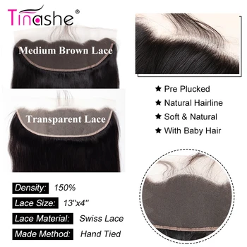 Tinashe Kūno Bangų Paketų Su Priekinės Brazilijos Žmonių Plaukų 3 Ryšulius Su Uždarymo Remy HD Skaidrus Nėriniai Priekinės Su Ryšuliais