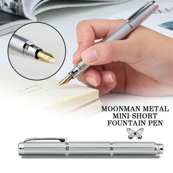 Fontanas Pen Skyriai Moonman Metalo Mini Trumpas Fontanas-Pen Iridium 0,5 mm Plunksnų Pocket Pen Mokyklos Raštinės Reikmenys Dovana