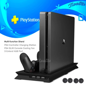 PS4 Slim Vertikalus Stovas su Aušinimo Ventiliatorius Aušintuvo Reguliatorius Įkroviklis Krovimo Doko Stotis Play Station 4 PS 4 Žaidimai, Priedai