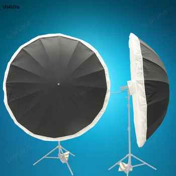 180cm juodos ir sidabro atspindintis skėtis su pridėtinės Didelis Difuzorius Dangtelis šviesos lange, Studijos Apšvietimas NO00DG T07 X