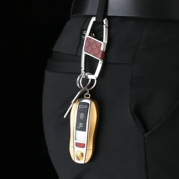 Klasikinis Key Chain Prabangių Vyrų Odos, Raktų pakabukai Automobilių Raktų Žiedas Turėtojas Maišelį Pakabukas Geriausia Dovana, Papuošalai Klavišą Geriausios dovanos vyrams