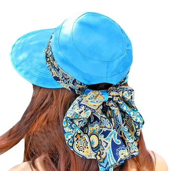 2018 Mados UV Saulės Skrybėlę Vasarą Saulės, Skrybėlės Moterims Šiaudų Skrybėlę Merginų Paplūdimio Organza Bžūp Skydeliai Kepurės Universalus Sulankstomas Floppy Skrybėlę