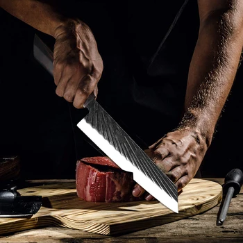 XITUO Virtuvės Peilių Rinkinys Itin Aštrių 440C Plieno Chef Peilis Su Juodmedžio Medienos Rankena Mėsos Cleaver Slicer Tradicinių Kepimo Įrankiai