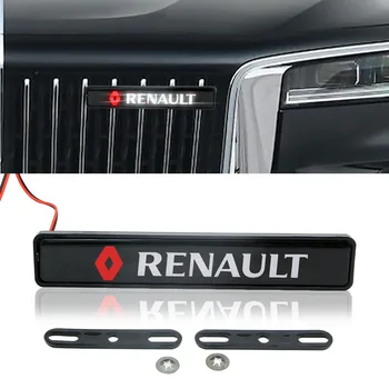 1pcs Naujų Automobilių Priekinės Grotelės Emblema LED Dekoratyvinės Grotelės Žibintai Renault Megane 2 3 Duster 